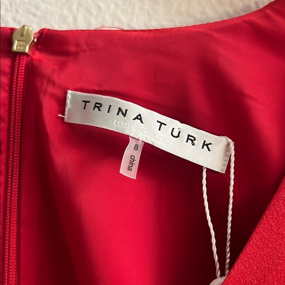 New Trina Turk Red Moment Dress Size 8 - Picture 4 of 10